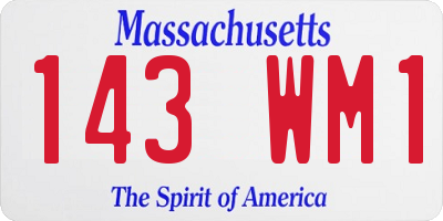 MA license plate 143WM1