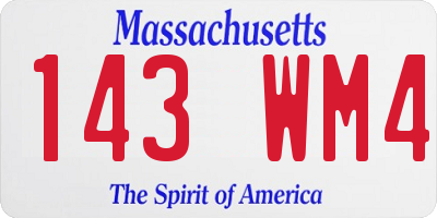 MA license plate 143WM4