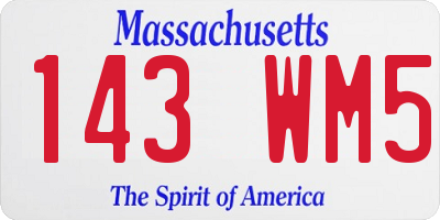 MA license plate 143WM5