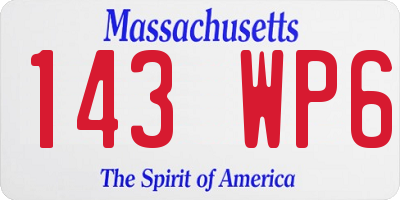 MA license plate 143WP6