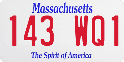 MA license plate 143WQ1