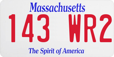 MA license plate 143WR2