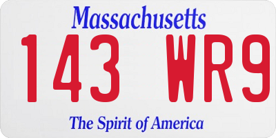 MA license plate 143WR9