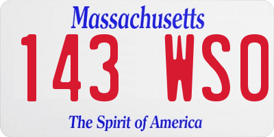 MA license plate 143WS0