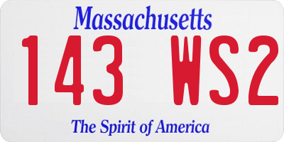 MA license plate 143WS2