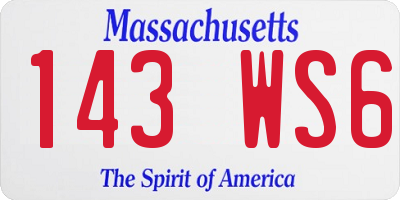 MA license plate 143WS6
