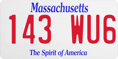 MA license plate 143WU6