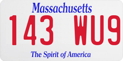MA license plate 143WU9