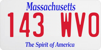 MA license plate 143WV0