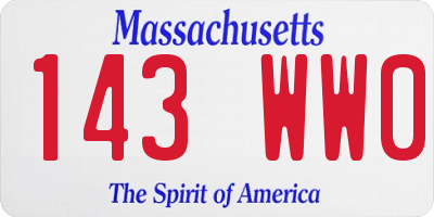 MA license plate 143WW0