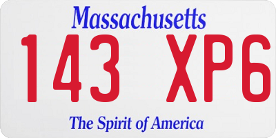 MA license plate 143XP6