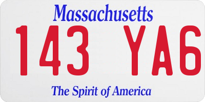 MA license plate 143YA6