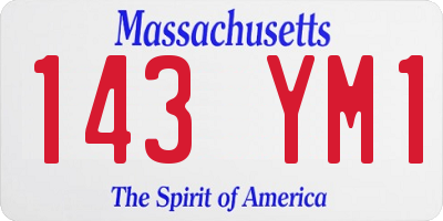 MA license plate 143YM1