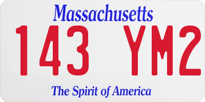 MA license plate 143YM2
