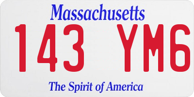 MA license plate 143YM6