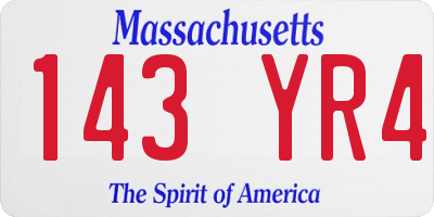 MA license plate 143YR4