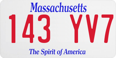 MA license plate 143YV7