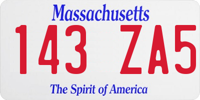 MA license plate 143ZA5