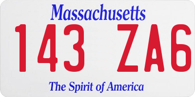 MA license plate 143ZA6