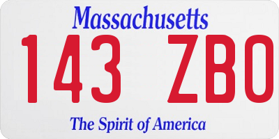 MA license plate 143ZB0
