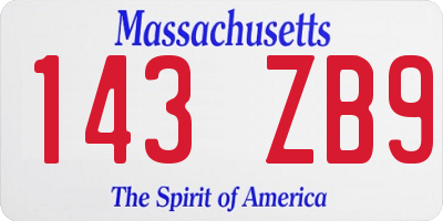 MA license plate 143ZB9