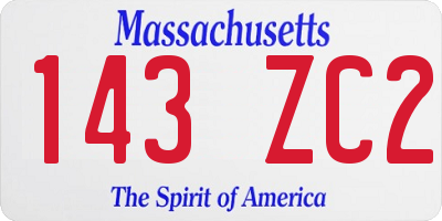 MA license plate 143ZC2