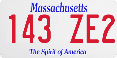 MA license plate 143ZE2