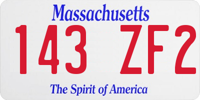 MA license plate 143ZF2
