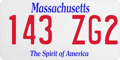 MA license plate 143ZG2
