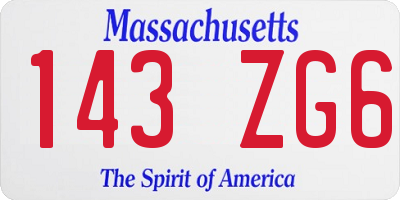 MA license plate 143ZG6