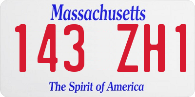 MA license plate 143ZH1