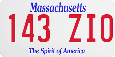 MA license plate 143ZI0
