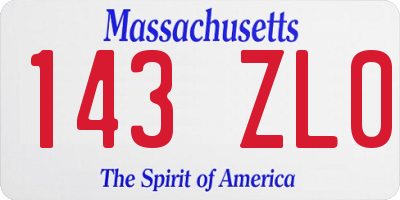 MA license plate 143ZL0