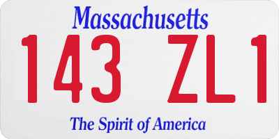MA license plate 143ZL1