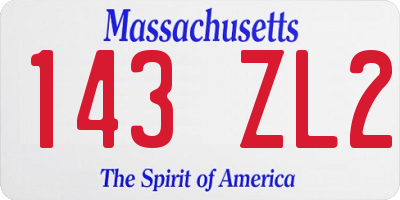 MA license plate 143ZL2