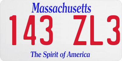 MA license plate 143ZL3