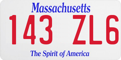 MA license plate 143ZL6