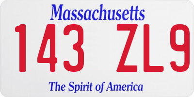 MA license plate 143ZL9