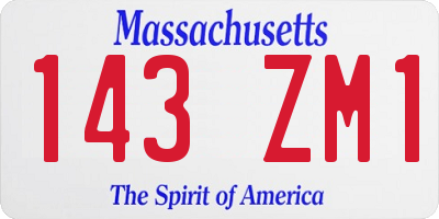 MA license plate 143ZM1