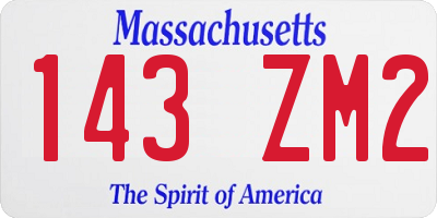 MA license plate 143ZM2