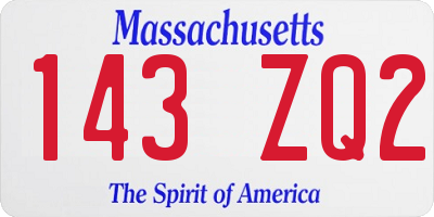 MA license plate 143ZQ2