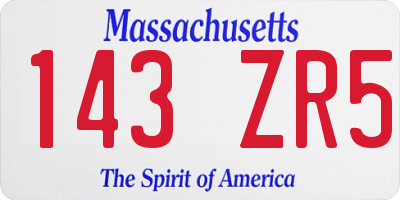 MA license plate 143ZR5