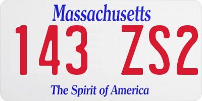 MA license plate 143ZS2