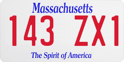 MA license plate 143ZX1