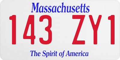 MA license plate 143ZY1