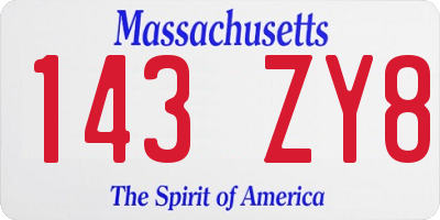 MA license plate 143ZY8