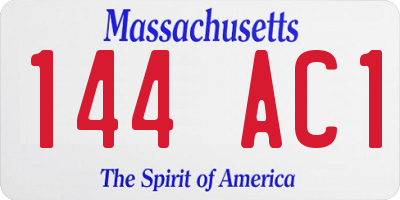 MA license plate 144AC1