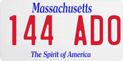 MA license plate 144AD0