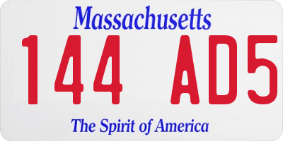 MA license plate 144AD5