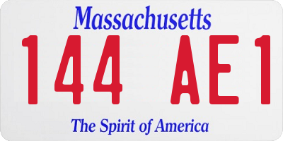 MA license plate 144AE1